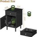 Transitional Storage Nightstand with Drawer & Cabinet Door, Black, Medium