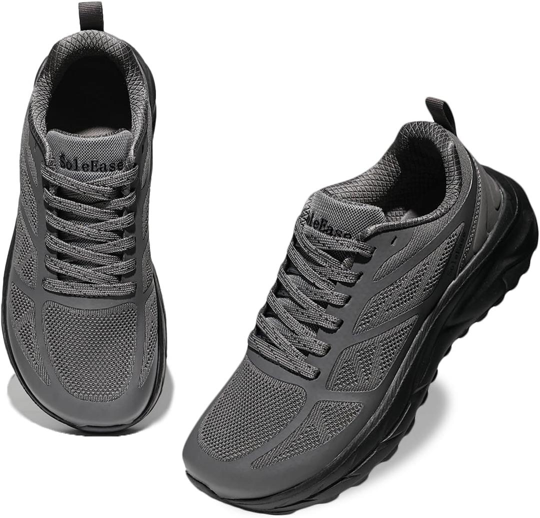 SoleEase Wide Barefoot Shoes Lightweight Non Slip Minimalist Wide Toe Box Sneakers, Breathable Trail Gym Shoes for Men(S510Grey_38)