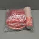 Gatherfun Gingham Red and White Party Supplies Disposable Paper Plates Napkins Cups Knives Spoons Forks Tablecloth Banner for Birthday Party Family Dinner Picnic Barbecue Mother's Day Party, Serve 25
