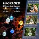 GIGALUMI Solar Lights Outdoor Waterproof, 12 Pack Solar Hanging Lights Garden Decor, Gifts for Women, Solar Outdoor Lantern Waterproof Cracked Glass for Yard, Fence, Tree(Warm White)