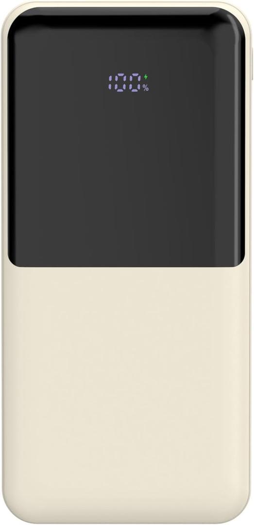Compact and Lightweight Rechargeable Battery Pack, Portable Phone Charger for Android (Off white)
