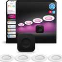 Philips Hue Starter Kit: Bridge Pro & 4 Retrofit Recessed Downlights 5/6-inch, White & Color Ambiance, Dimmable, Smart Light Hub, Works with Voice