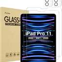 ProCase 2+2 Pack Screen Protector for iPad Pro 11 inch 4th 3rd 2nd 2022 2021 2020 with Camera Lens Protector, Tempered Glass Film for iPad Pro 11" (Clear)