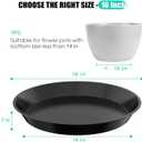 6 Pack Plant Saucer 12 14 16 18 20 22 Inch Plastic Plant Tray, Sturdy and Durable Flower Pot Container Accessories Plant Pot Saucers for Indoor and Outdoor (16 Inch, Black)