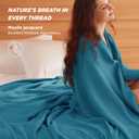 Bedsure 100% Cotton Muslin Throw Blanket Twin XL for Bed - 4-Layer Breathable and Lightweight Thin Soft Summer Gauze Muslin Blankets for Adults, Teal, 66x90 Inches