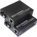 XMSJSIY Fiber Ethernet Media Converter, Single-Mode 10/100Base-TX to 100Base-FX, RJ45 to SC, Fiber Transceiver Up to 25KM (1 Pair)