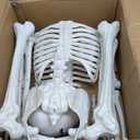 JOYIN 5 FT Halloween Skeleton Life Size, Stayable Posable White Skeleton Decor, Full Body Movable Joints Giant Skeletons for Halloween Decoration, Spooky Scary Graveyard Party, Haunted House Prop