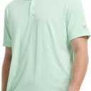 M MAELREG Mens Polo Shirts Short Sleeve Jacquard Performance Moisture Wicking Lightweight Casual Active Mens Golf Shirt (Green, XXL)