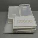 Shoe Storage, 12 Pack Shoe Organizer for Closet, Shoe Boxes Clear Plastic Stackable Shoe Containers with Lids for Size 10 (Large, White)