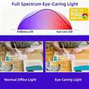 4FT Full Spectrum LED Pendant Light, 4800LM 5000K Natural Daylight Hanging Light, Dual Lighting System (36W Direct+12W Ambient), UGR≤14 Eye-Caring Task Light for Reading, Study, Office