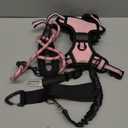 NESTROAD No Pull Dog Harness,Adjustable Oxford Dog Vest Harness with Leash,Reflective No-Choke Pet Harness with Easy Control Soft Handle for Small Dogs(Small,Pink) (S, neck 11-15" chest 15-21")