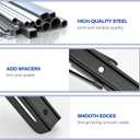 Ravinte 2 Pack 18 Inch Folding Shelf Brackets Matte Black, Heavy Duty Collapsible Brackets for Tables and Benches Space-Saving Design