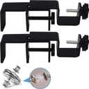 Outside Mounted Blinds Curtain Rod Bracket Attachment, 1.3 - 2 inches Wide Track, Tool-free & Drill-free, with Installation Guide and Curtain magnet buckle, Black-2 Pack US patent application