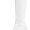 SOVANYOU Black Leather Boots Platform Boots for Women Fashion Square Toe Chunky Block Heeled Boots Side Zip (7, Matte White)