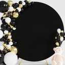 Wokceer 7.2FT Round Backdrop Cover Black Round Arch Covers with Buckles Polyster Circle Balloon Arch Backdrop Cover for Wedding Birthday Party Ceremony Decor
