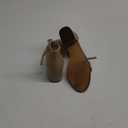 Amazon Essentials Women's Two Strap Heeled Sandal (8, Beige Faux Leather)