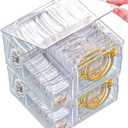 2 Pack 4 In 1 Acrylic Jewelry Organizers and Storage with 120 Portable Anti Tarnish Jewelry Bags, Clear Jewelry Box Organizer, Travel Jewelry Case for Earrings/Rings/Necklaces for Women Girls