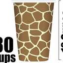 Serves 30 Guest Jungle Safari Zoo Animal Print Birthday Party Supplies Pack 9" Dinner Plates 7" Dessert Plates 12 oz Cups Napkins Zoo Animal Print Jungle Safari Themed