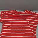 LilyCoco Womens Short Batwing Sleeve Striped Shirt Crew Neck, Medium
