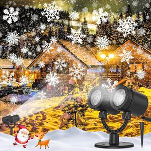 Snowflake Projector Lights Outdoor, Led Christmas Lights Outdoor, Snowfall Projection Lights Waterproof for Christmas Decorations[LL-049-03], White
