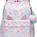 CaranY Kids Backpack for School-Lightweight Waterproof Large 30L Capacity Backpack with Gift Packaging Spacious Classic Design for Girls Ages 6-18(Pink & Green)