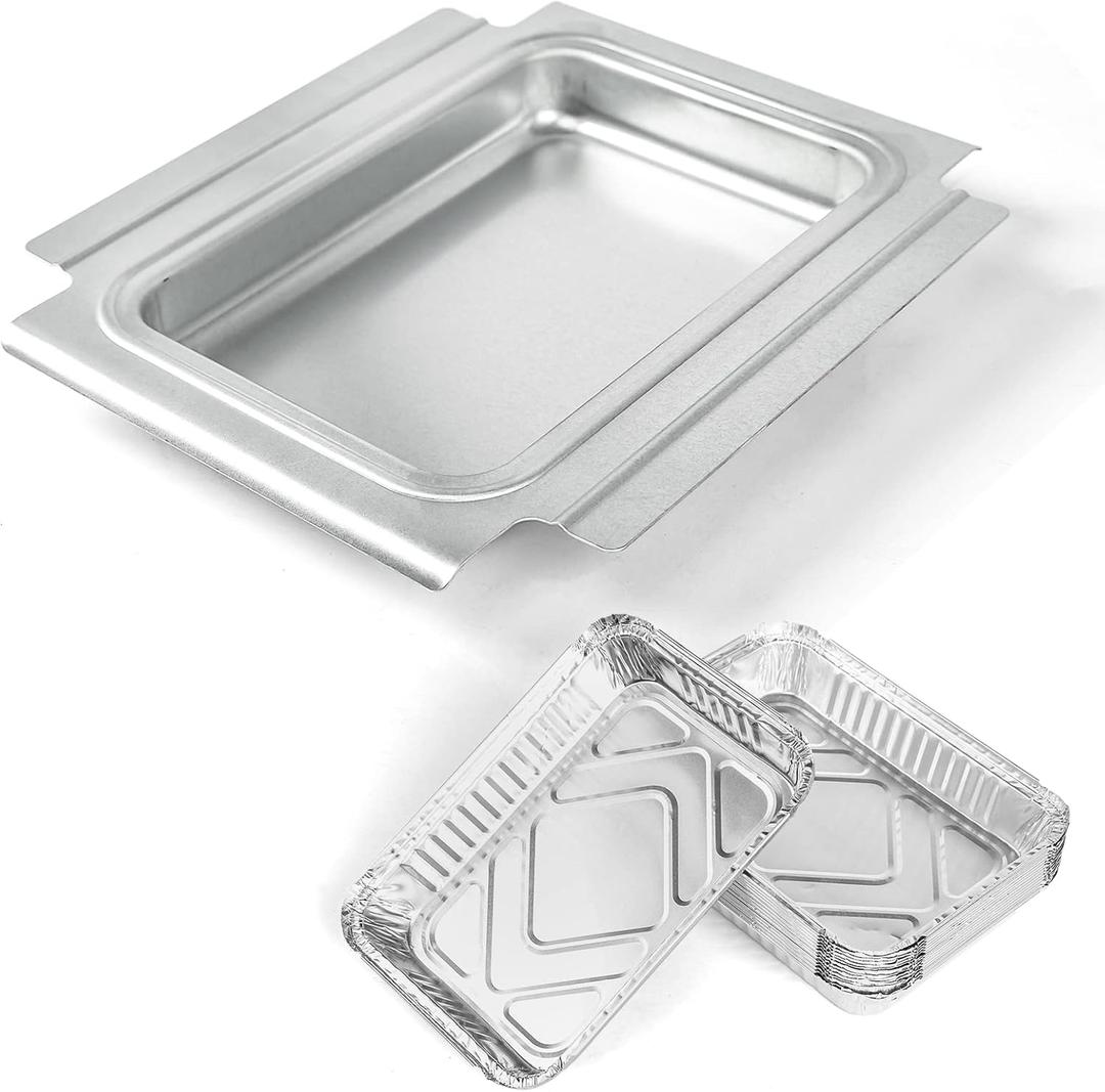 Uniflasy 80346 Catch Pan for Weber Q100 Q1000 Q120 Q140 Q1200 Series Drip Tray for Weber Baby Q Gas Grill with 6415 15pack Aluminum Liner Replacement for Weber 41887