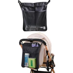 Baby Stroller Organizer,Black,Umbrella stroller organizer,Extra Pockets to Store Snacks/Wipes Items,Holds Water Bottles, Toddler Sweat Shirt etc (Black)
