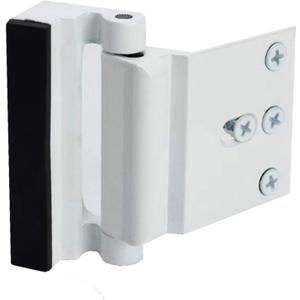 Door Reinforcement Lock with 4 Screws, Home Security Door Lock Stop for Toddler, Childproof Door Lock Night Lock Withstand 800 Lbs White