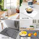 Quick Dry Collapsible Dish Drying Mat, Eco-Friendly Absorbent Diatomaceous Earth Mats for Dishes Bottles Cups 20"16"Large Stone Dish Drying Mats for Kitchen Counter (White , 20"L16"W)