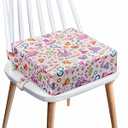 Toddler Booster Seat for Dining Table,4 Inches Washable Double Safer Straps Non-Slip Bottom Booster Seat for Kids, Portable Travel High Density Sponge Detachable Increasing Cushion for Child