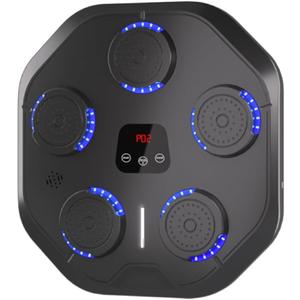 Music Boxing Machine with Boxing Gloves Bluetooth Wall Mounted Boxing Machine Training Punching Exercise Suitable for Adults Kids Home, Office and Indoor Use - Black