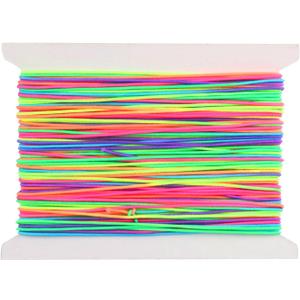 Nylon String for Bracelet Making,20 m Yards Rainbow Elastic Beading String, 1mm Stretchy Elastic Cord Thread String for Bracelet Jewelry Necklace Craft Making Braided Hair Pony Beads StringRainbow