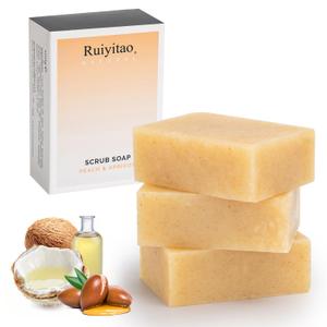 3 x Cold process soap, 10.6oz Pack of 3 suitable for the body and face,Handmade bath soap deeply cleanses, smooths, with moisturizing and brightening effects, suitable for all skin types,Made in Italy