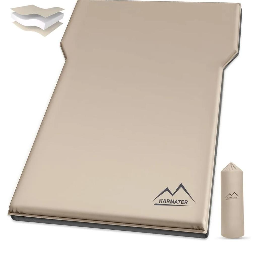 M KARMATER Self Inflating Car Sleeping Pad for Camping, Thick Memory Foam Car Camping Mattress with Pillow, 9.0 R-Value SUV Mattress Camping Bed Suitable for Car Travel, Hiking, Backpacking