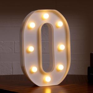 Small Led Marquee Letters, Light Up Letters, 8.58 Inch Led Letter Lights, Battery Powered Lighted Sign for Table, Party, Birthday, Christmas Decor (Letter O)