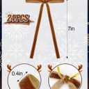 10 x MEWTOGO 24Pcs Khaki Velvet Bows for Christmas Tree Decorations - 5x7in Velvet Ornaments with Tie for Christmas Wreath