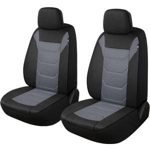 Pariiaotin 3D Air Mesh Car Seat Covers Front Sets Washable and Breathable Premium Cloth Automotive Vehicle Seat Covers for Cars Interior, Universal Fit for Most Cars, Sedan, Truck, SUV(Black/Gray)