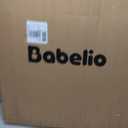 Babelio Baby Gate for Stairs, Kitchen & Doorways, 26-43" W 28" H No Bottom Bar| Easy Installation| One-Handed Operation| Auto-Close| Hardware Mount (Drill Needed) Safety Dog/Pet Gate Indoor (White)