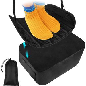 2-in-1 Airplane Footrest Pillow - Inflatable Travel Foot Hammock & Cushioned Foot Pad for Ultimate Comfort on Flights, Travel Accessories, Portable Foot Rest for Flights