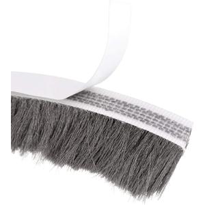 uxcell Brush Weather Stripping, Adhesive Felt Door Seal Strip Weatherstrip Door Sweep Brush for Door Window 197Inch l x 0.9 Inch W (5000mm x 23mm) Gray