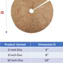 Deepthi 18-Inch Coco Coir Mulch Mats Pack of 3 Natural Coconut Fiber Discs Tree Ring Guards, Pot Covers, Sapling Root Protection, Weed Barrier, Moisture Retention for Garden & Potted Plants