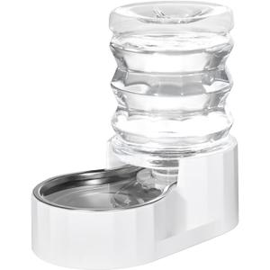 RIZZARI Dog Water Bowl Dispenser: 5L Automatic Stainless Steel Gravity Feeder - Large Capacity for 8-20 LB Cats with Joint Spine Pain - for Kitchen Bedroom (['White'])