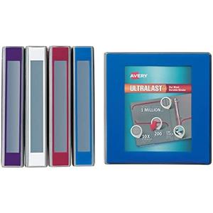 Avery Ultralast 3 Ring Binder, 1.5 Inch Slant Rings, Color Will Vary, 1 Binder (79738)
