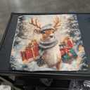 Christmas Pillow Covers 18x18 inch Set of 4, Christmas Decorations Snowman Santa Elk Sleigh Truck Plaid Winter Holiday Decor, Merry Christmas Throw Cushion Cases for Sofa Couch Living Room Home Decor 