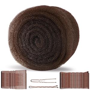Hair Sponge for Updo & Volume Bumps Tool, Hair Filler for Thin Hair, Padding for Updo with 100 Bobby Pins, 70 Inch, Salon Must-Have, Dark Brown