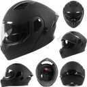 Adult Modular Motorcycle Helmets, DOT Approved Flip up Dual Visor Full Face Helmet for Men Women Moto ATV UTV Snowmobile ADV Four Wheeler Street Bike with Gloves & Mask, Small