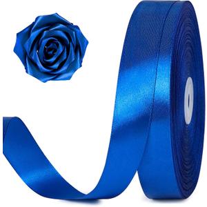 100 Yards 1 Inch Royal Blue Satin Ribbon, Solid Craft Fabric Ribbon for Christmas Gift Wrapping, Bows Making, Flower Bouquet, Wedding Party Decoration