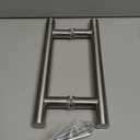 EaseLife 12" Stainless Steel Double Sided Push Pull Door Handle,H Shape Sliding Door Handle,Brushed,Fit for Glass Door Wooden Door