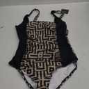 Women's One Piece Tummy Control Swimsuit Ruched Slimming Bathing Suit Color Block Swimwear (Black Leopard, Large)