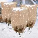 3PCs Burlap Fabric Plant Bags - 24 X 40 Inch Winter Plant Cover Freeze Protection, Reusable Burlap Sacks Plant Frost Cloth for Outdoor Plants, Cold Weather Tree Wrap for Trees, Bushes & Garden